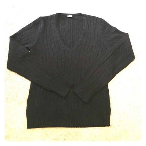 J. Crew Cable Knit Cashmere Blend V-Neck Sweater - Picture 4 of 5